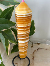 Load image into Gallery viewer, Orange Calcite Wand On Stand #75
