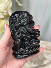 Load image into Gallery viewer, LRG Silver Sheen Obsidian Ganesha God
