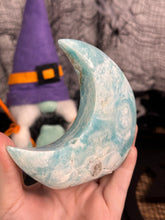 Load image into Gallery viewer, Blue Aragonite Standing Moon #66
