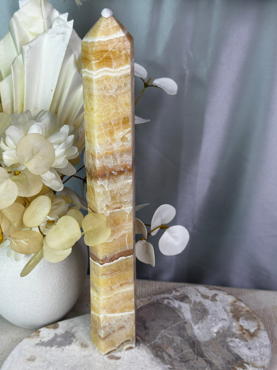 Yellow Banded Calcite Tower #135