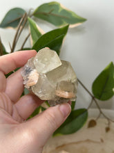 Load image into Gallery viewer, Glassy Green/Black Apophyllite Cubes~Peach Stillbite~Black/Silver Chalcedony Specimen #46
