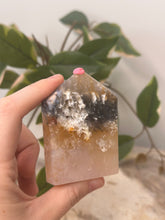 Load image into Gallery viewer, Pink Plume Agate x Moss Domino #44
