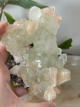 Load image into Gallery viewer, Glass Green Apophyllite~Peach Stillbite~Pink/Green Chalcedony Specimen #160
