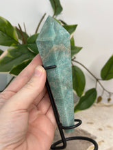 Load image into Gallery viewer, Amazonite Wand On Stand #40
