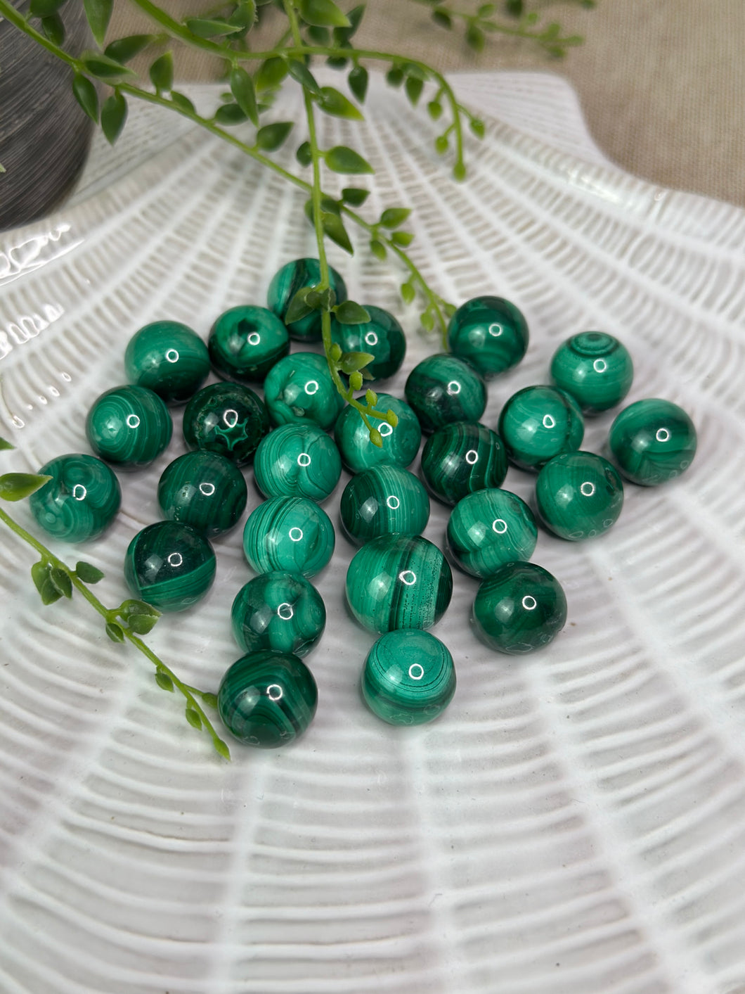 Mini Malachite Spheres