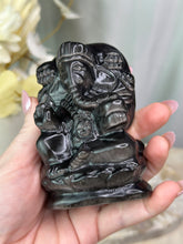 Load image into Gallery viewer, LRG Silver Sheen Obsidian Ganesha God
