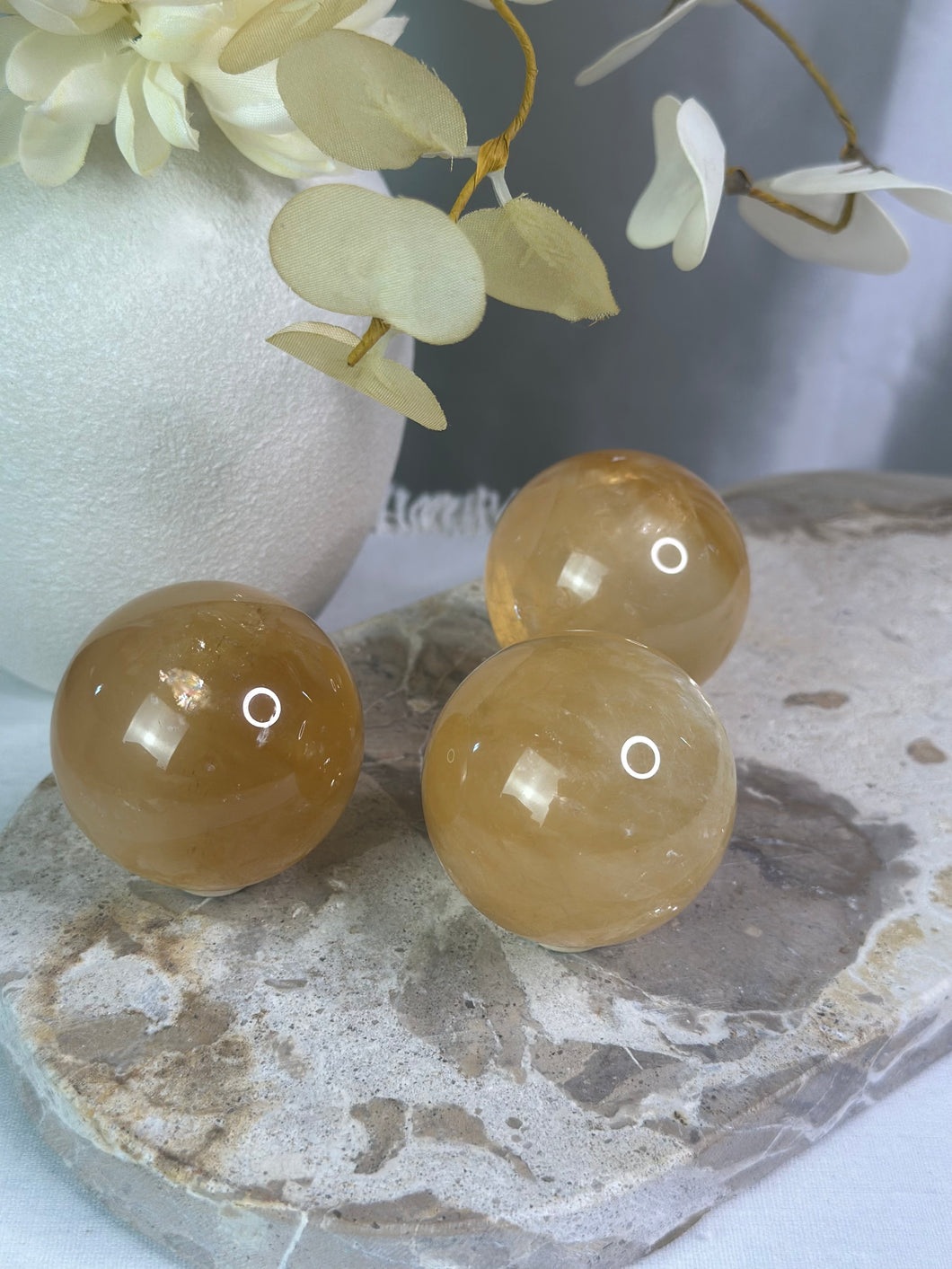 Honey Calcite Spheres #38