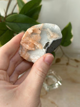 Load image into Gallery viewer, Sugary Peach Stillbite On Vibrant Blue Chalcedony Specimen #53
