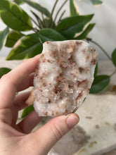 Load image into Gallery viewer, Hollow Red/Clear Apophyllite~Red Hematite~Peach Stillbite~Chalcedony Cluster #102B
