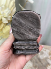 Load image into Gallery viewer, LRG Silver Sheen Obsidian Ganesha God
