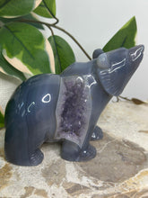 Load image into Gallery viewer, XL Druzy Amethyst x Agate Bear
