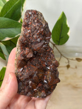 Load image into Gallery viewer, Alien Amethyst~Shimmery Deep Red/Purple Amethyst with Hematite Inclusions Cluster #104
