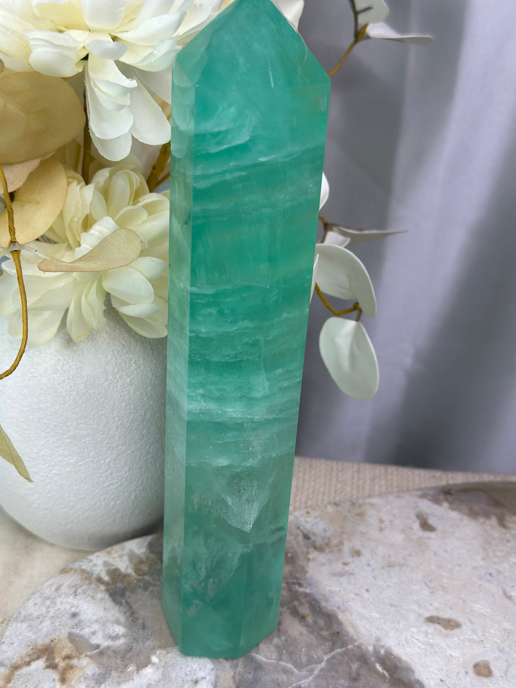 Ice Green Fluorite Tower #135