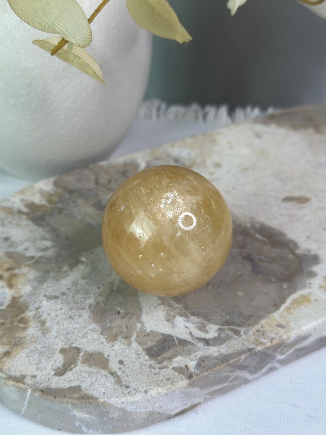 Honey Calcite Sphere #40