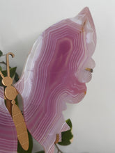 Load image into Gallery viewer, XL Pink Jelly Agate Butterfly Wings On Stand
