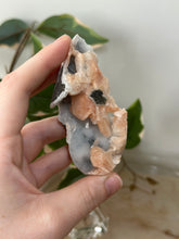 Load image into Gallery viewer, Sugary Peach Stillbite On Vibrant Blue Chalcedony Specimen #55
