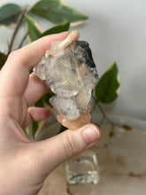 Load image into Gallery viewer, Glassy Green/Black Apophyllite Cubes~Peach Stillbite~Black/Silver Chalcedony Specimen #50
