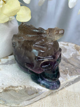 Load image into Gallery viewer, 1.4+ Kilo Fluorite Skull With Lizard
