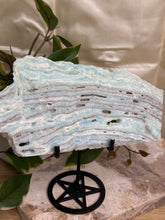 Load image into Gallery viewer, XL Blue Aragonite Slab On Stand
