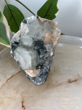 Load image into Gallery viewer, Glassy Green/Black Apophyllite~Peach Stillbite~Blue/Black/Green Chalcedony Cluster #190
