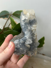 Load image into Gallery viewer, Glass Apophyllite~Peach Stillbite~Sugary Blue/Silver Chalcedony Cluster #96
