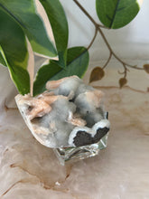 Load image into Gallery viewer, Sugary Peach Stillbite On Vibrant Blue Chalcedony Specimen #86
