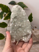 Load image into Gallery viewer, Pinky ~ Green Apophyllite Cut Base #120

