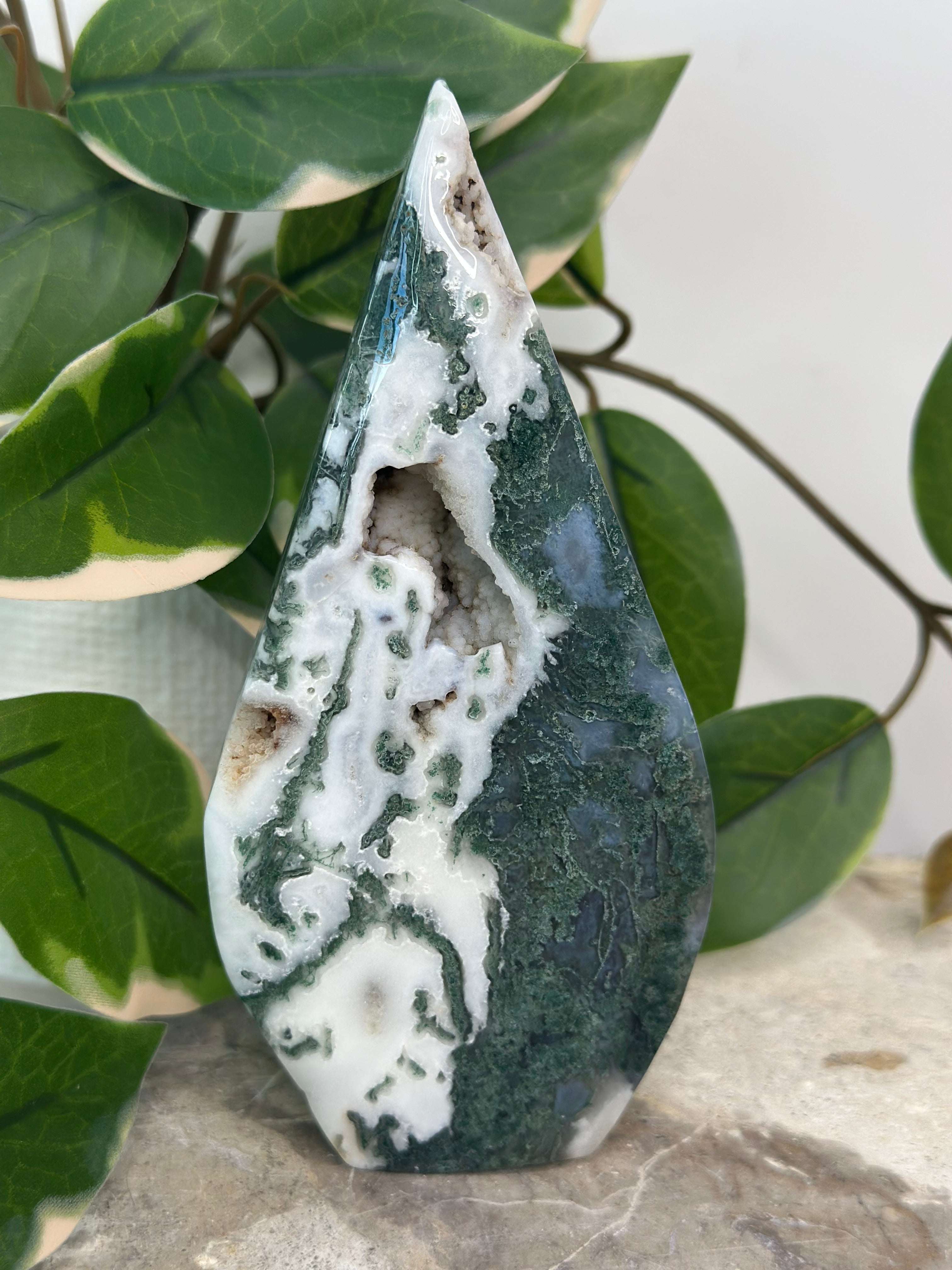 Moss Agate Flame #60