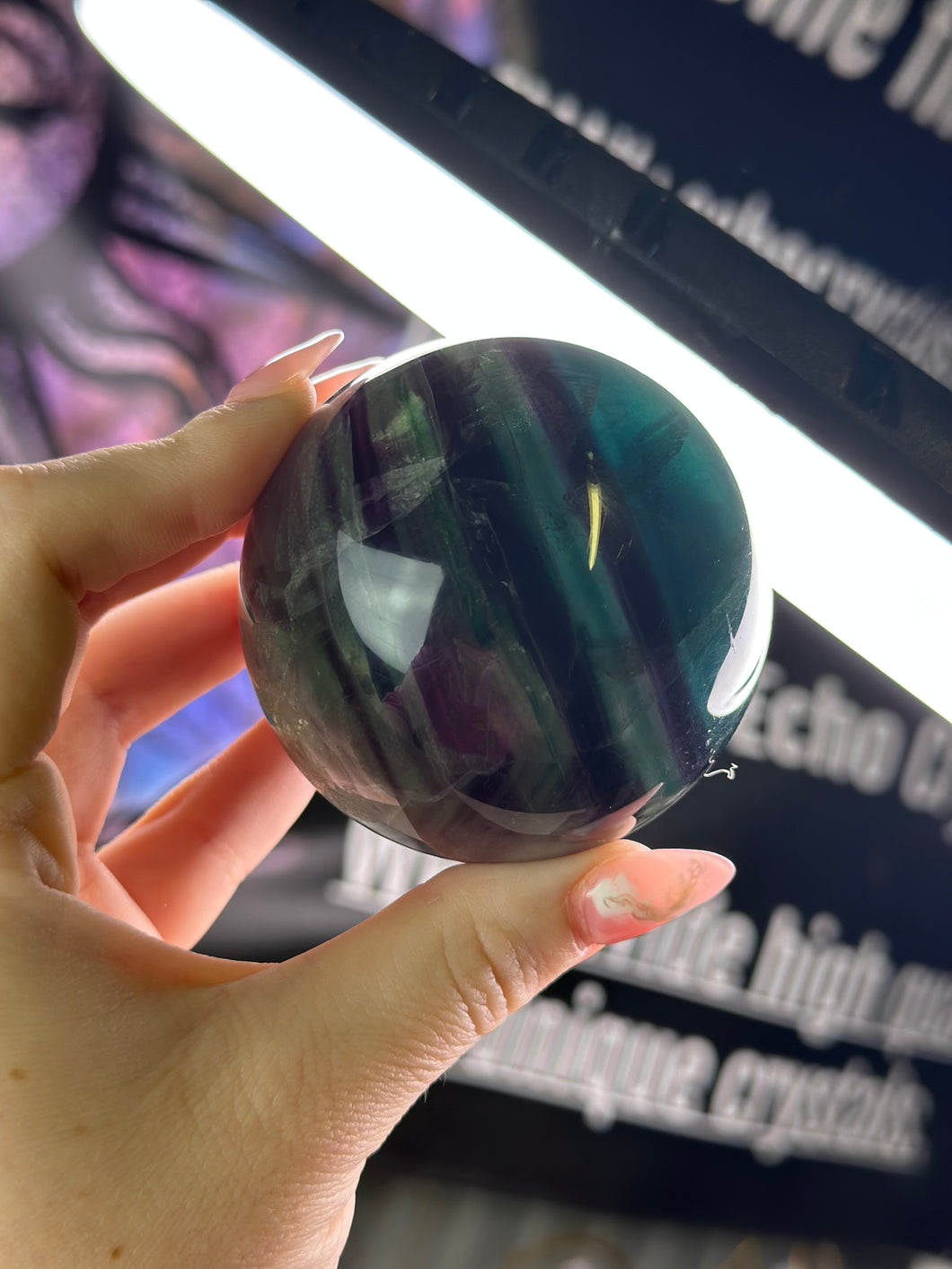 Blue + Purple Fluorite Sphere