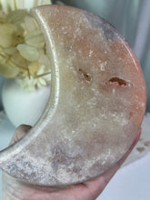 Load image into Gallery viewer, Pink Amethyst Moon On Stand #161
