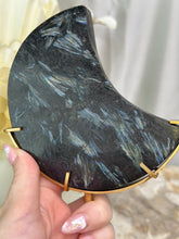 Load image into Gallery viewer, Arfvedsonite Moon On Stand
