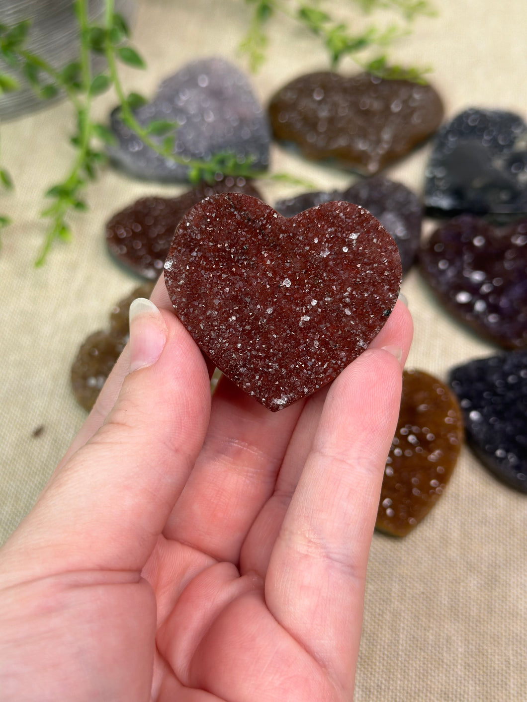 Rainbow Amethyst Cluster Hearts *HQ*