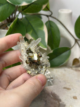 Load image into Gallery viewer, Iridescent Pyrite On Quartz Specimen #15A
