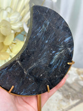 Load image into Gallery viewer, Arfvedsonite Moon On Stand
