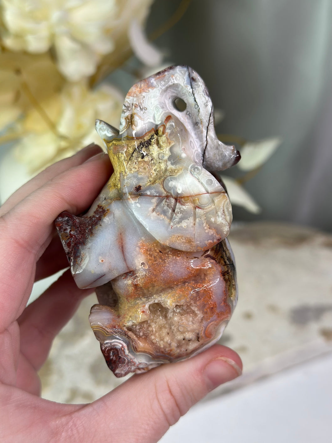 Crazy Lace Agate Elephant #88C