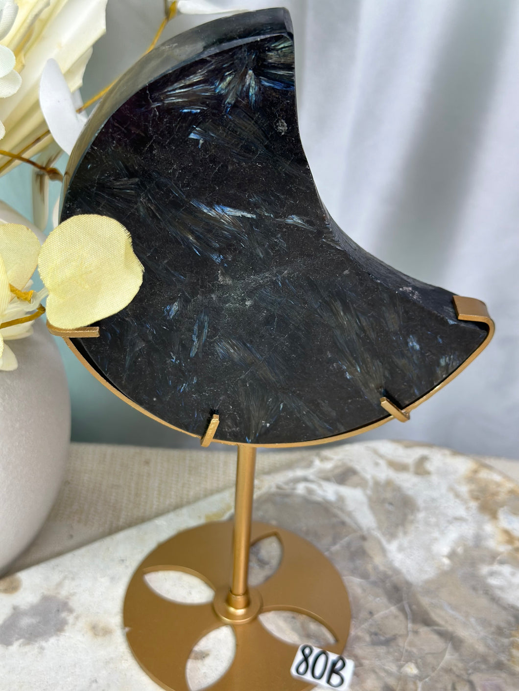 Arfvedsonite Moon On Stand