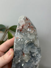 Load image into Gallery viewer, Glass Apophyllite~Red Heulandite~Sugary Blue/Silver Chalcedony Cluster #175
