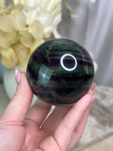 Load image into Gallery viewer, Blue + Purple Fluorite Sphere

