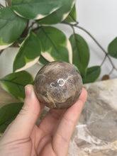 Load image into Gallery viewer, Back Moonstone x Sunstone Sphere
