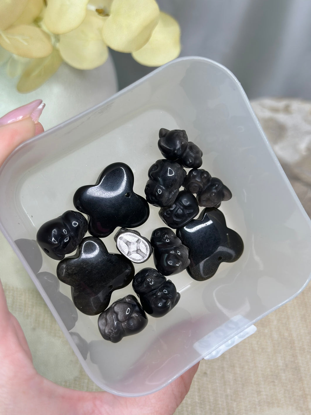 Assorted Sheen Obsidian Beads