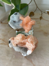 Load image into Gallery viewer, Sugary Peach Stillbite On Vibrant Blue Chalcedony Specimen #49
