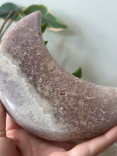 Load image into Gallery viewer, Pink Amethyst Moon On Stand
