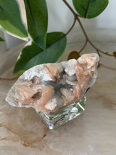 Load image into Gallery viewer, Sugary Peach Stillbite On Vibrant Blue Chalcedony Specimen #54
