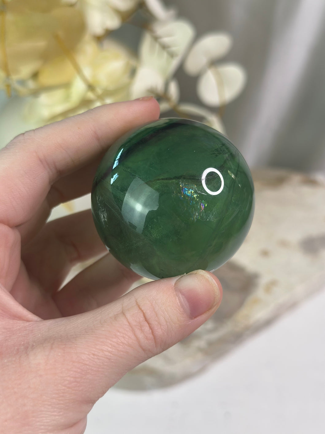 Ice green Fluorite Sphere #78