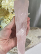 Load image into Gallery viewer, Rose Quartz Wand On Stand #125

