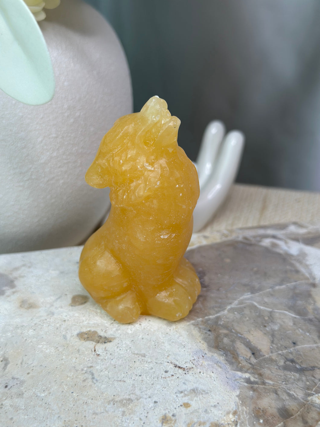 Yellow Calcite Wolf