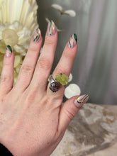 Load image into Gallery viewer, Serpentine x Garnet Alloy Adjustable Ring
