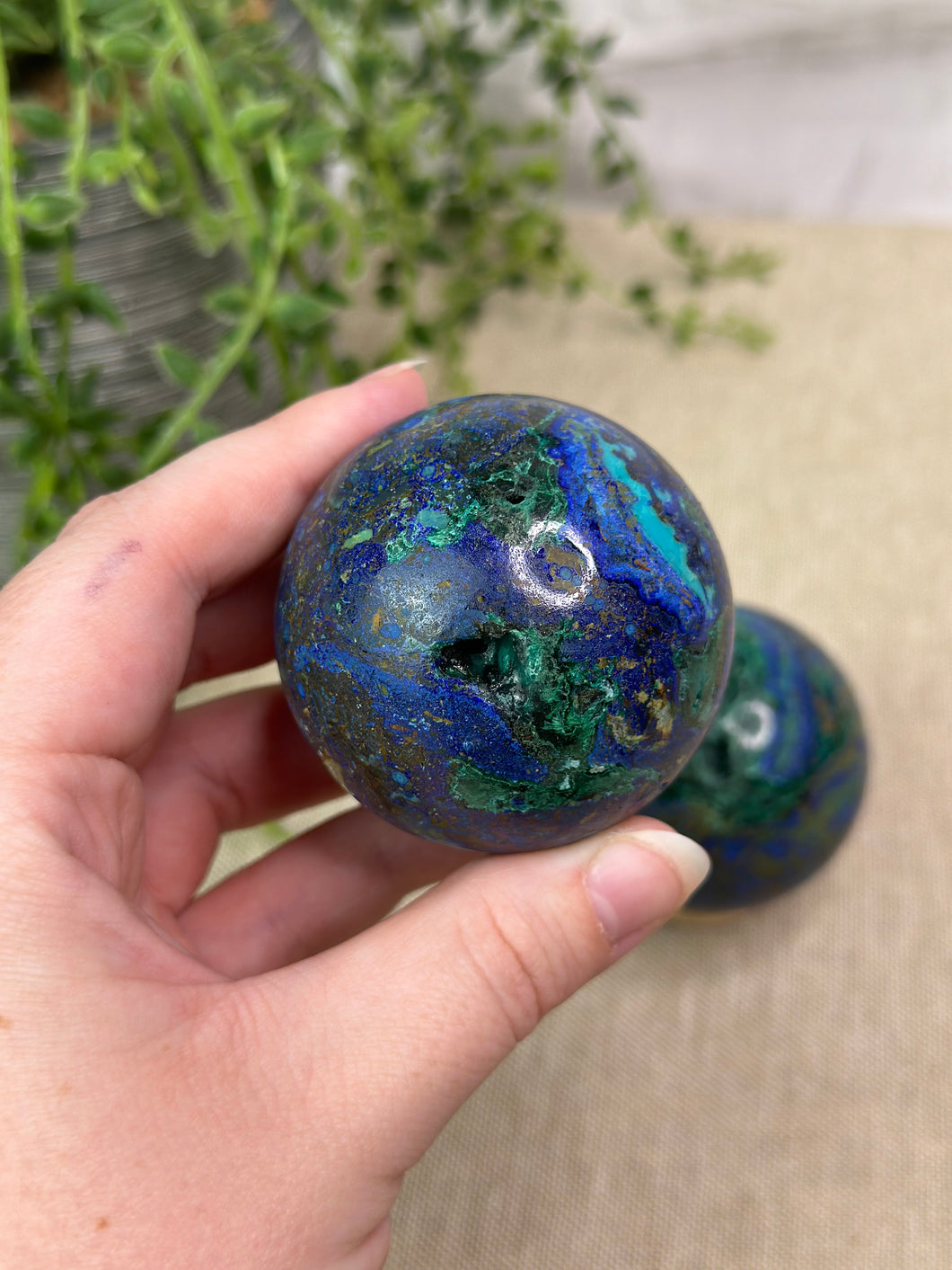 Azurite x Chrysocolla x Malachite Spheres