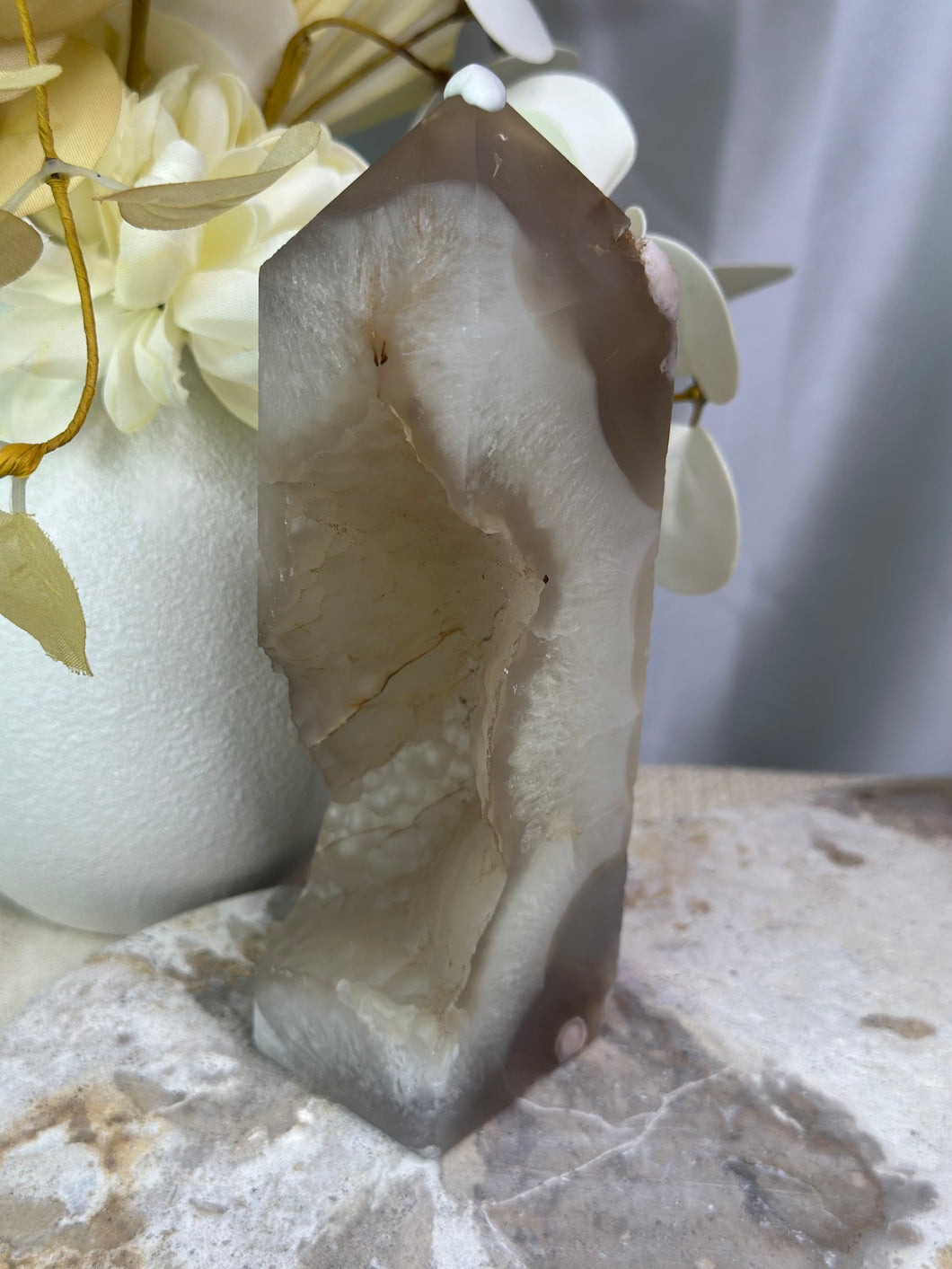 Druzy Flower Agate Tower