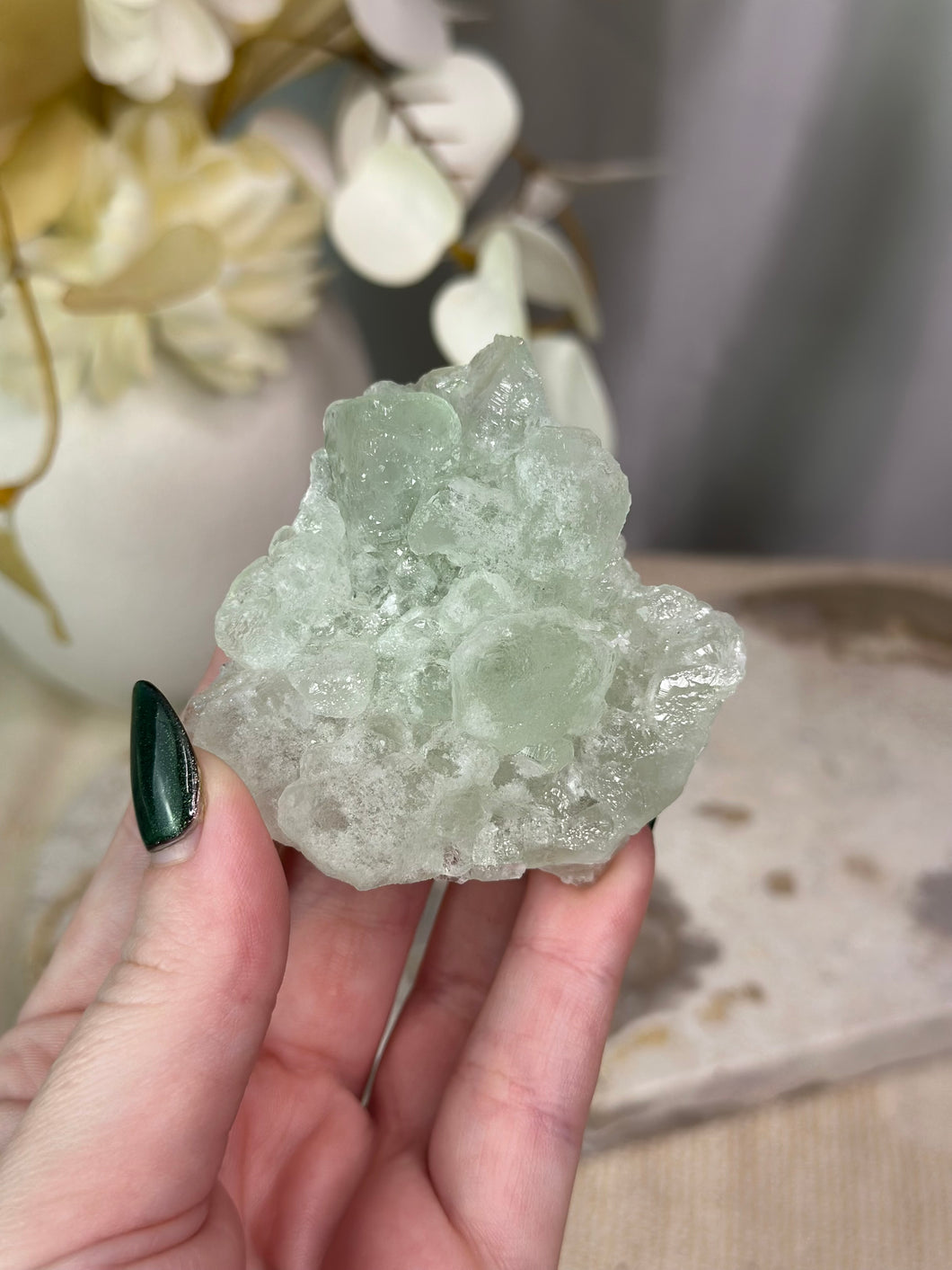Green Fluorite with Quartz Specimen #25